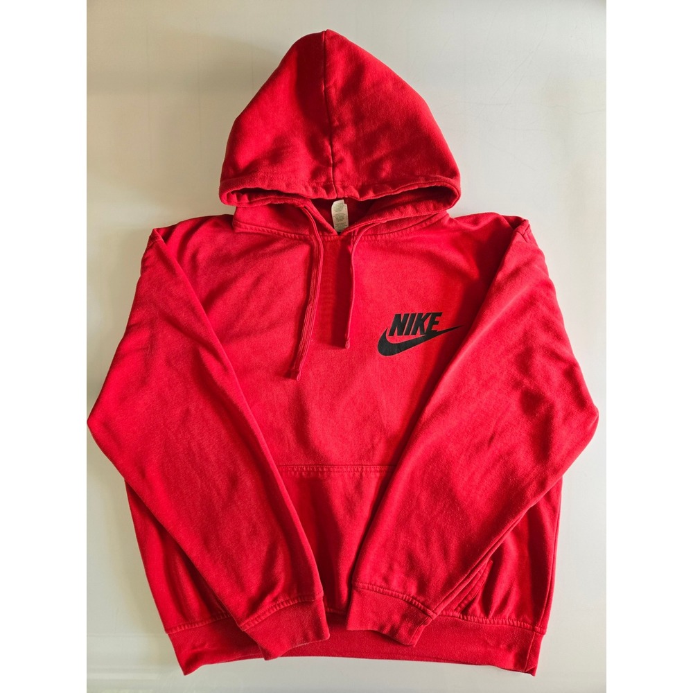 Nike Mens Red Graphic Pullover Hoodie Sweatshirt XL Black Logo Futura
